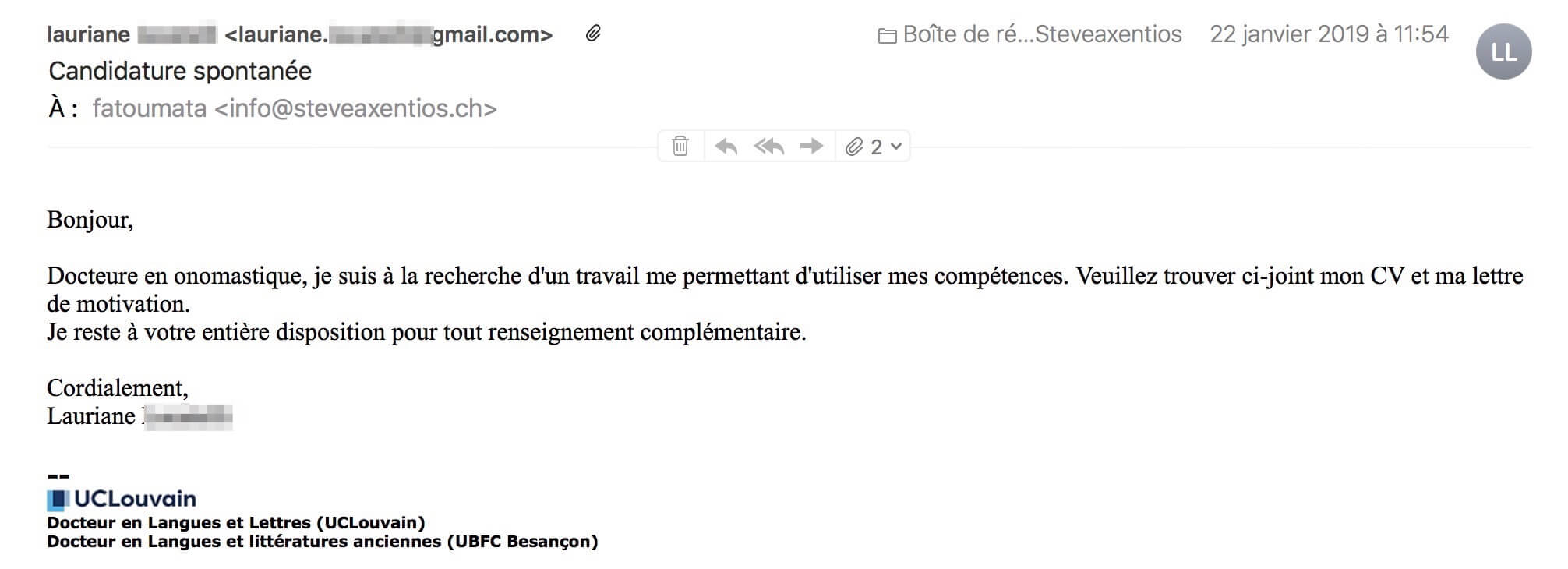 mail d accompagnement de candidature